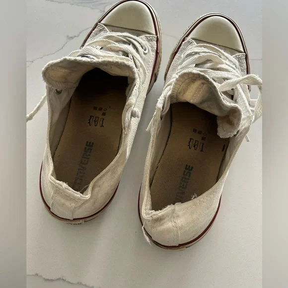 2/$30 Converse All Star chucks sneakers white blue navy red fits like wm’s 8.5-9 - Picture 3 of 8